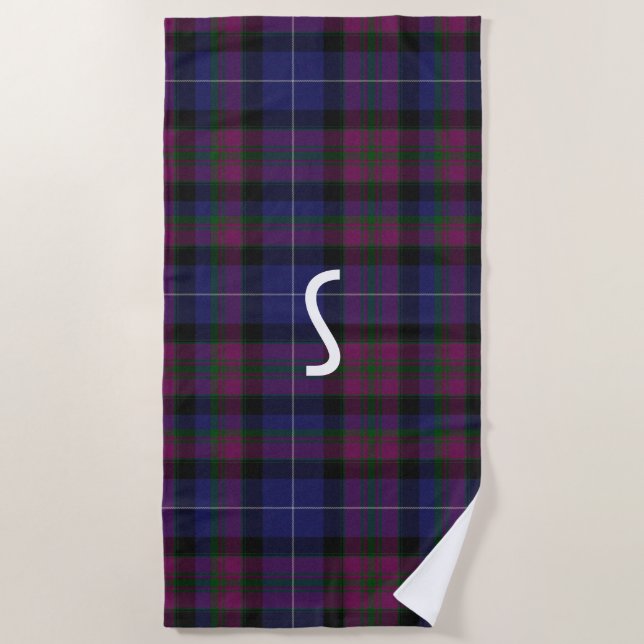 Pride of Scotland Tartan Plaid Beach Towel (Front)