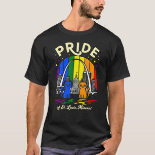 Pride of St. Louis City Missouri Cats Rainbow Fla T-Shirt