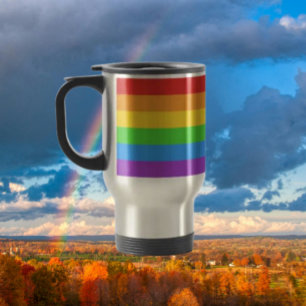 Pride on the Go: Rainbow Flag Travel Mug