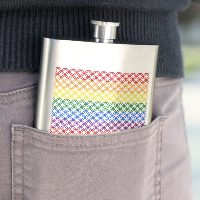 Pride Patterns | Interlocking Circles Hip Flask (In Situ)