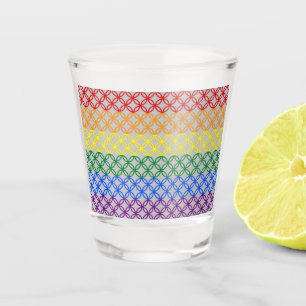 Pride Patterns   Interlocking Circles Shot Glass