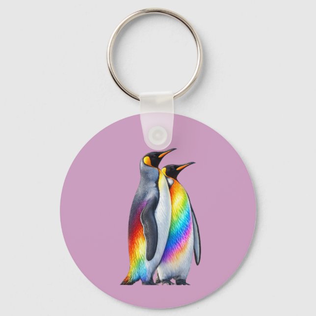 Pride Penguins Stand Together Key Ring (Front)