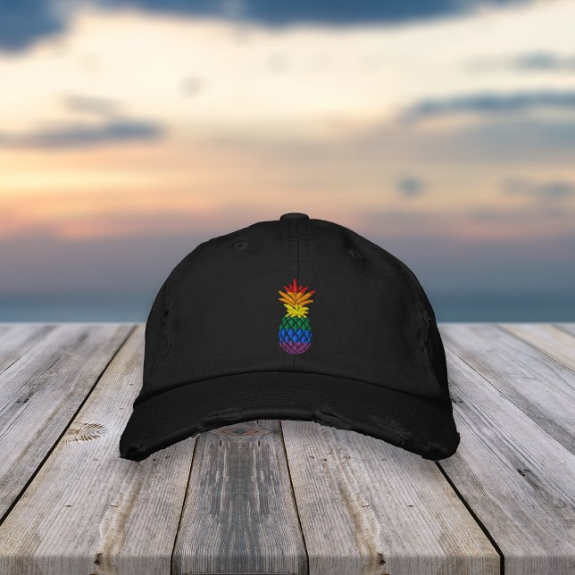 Pride Pineapple Rainbow Flag Embroidered Hat (Creator Uploaded)