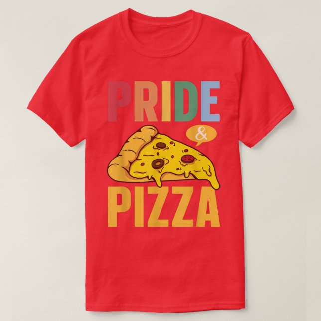 Pride & Pizza  Lgbt Gay Pride Rainbow Flag Lgbtq13 T-Shirt (Design Front)