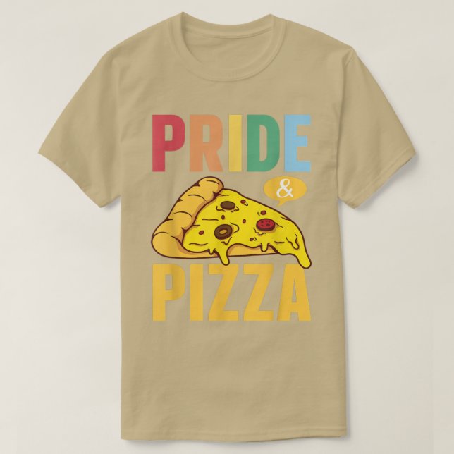 Pride & Pizza  LGBT Gay pride Rainbow flag LGBTQ  T-Shirt (Design Front)