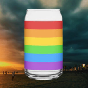 Pride Pour: Rainbow Flag Can Glass