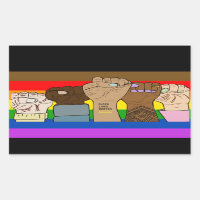 Pride Power Fists / BLM Rectangular Sticker