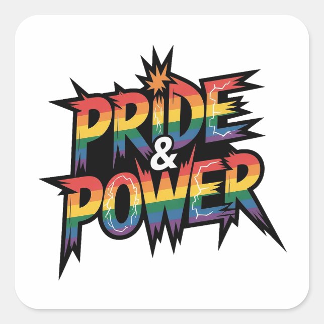 Pride & Power LGBTQ Square Sticker (Front)