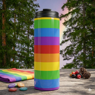 Pride Power: Rainbow Flag Thermal Tumbler