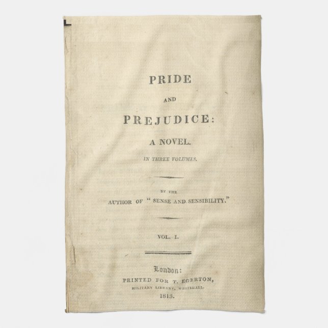 Pride & Prejudice First Page kitchen towel (Vertical)