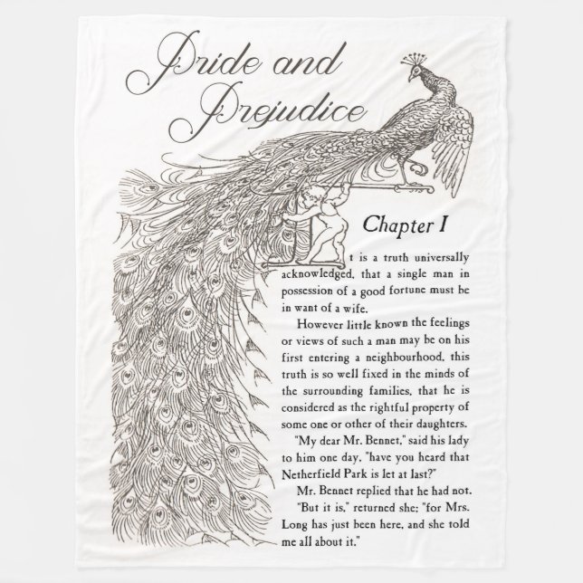 Pride & Prejudice Fleece Throw Blanket (Front)