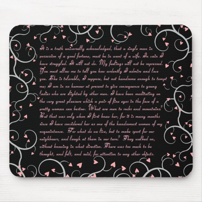 Pride & Prejudice Quotes Mousepad (Front)