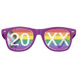 Pride Progress Flag New Year LGBT Gay Pride Retro Sunglasses