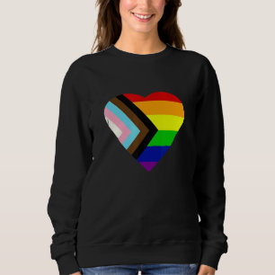 Pride Progress Rainbow Flag LGBT + Trans und Queer Sweatshirt