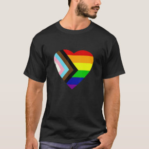 Pride Progress Rainbow Flag LGBT + Trans und Queer T-Shirt