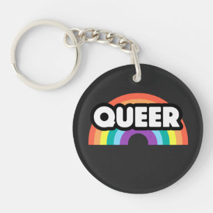 pride- Queer rainbow love is love. Keychain