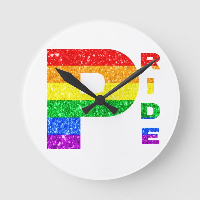"PRIDE" RAINBOE #3 ROUND CLOCK (Front)