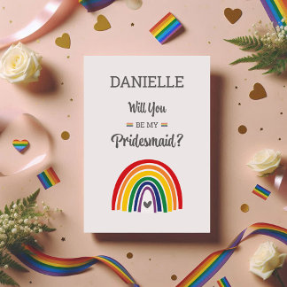 Pride Rainbow Bridesmaid Proposal Card LGBTQ