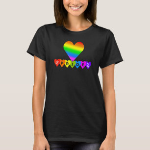 Pride Rainbow Colors Heart Design T-Shirt