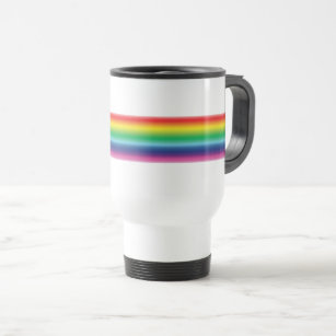 Pride rainbow colours lgbtq gay flag travel mug