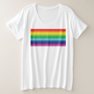 Pride rainbow colours lgbtq lgbt gay flag pattern plus size T-Shirt