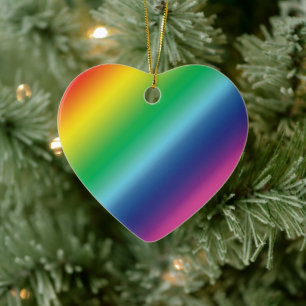 Pride rainbow colours pattern lgbtq lgbt Christmas Ceramic Tree Decoration
