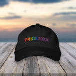 Pride Rainbow Custom Year Embroidered Hat<br><div class="desc">Gear up for pride with this awesome custom embroidered cap! Design features the word "PRIDE" in rainbow lettering,  with the year alongside in purple.</div>