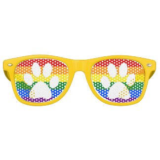 Pride Rainbow Doggy Paws Retro Sunglasses