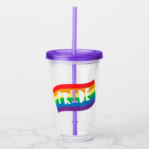 Pride Rainbow Flag Acrylic Tumbler