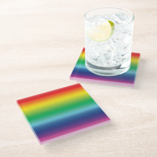 pride rainbow flag colour lgbt glass coaster