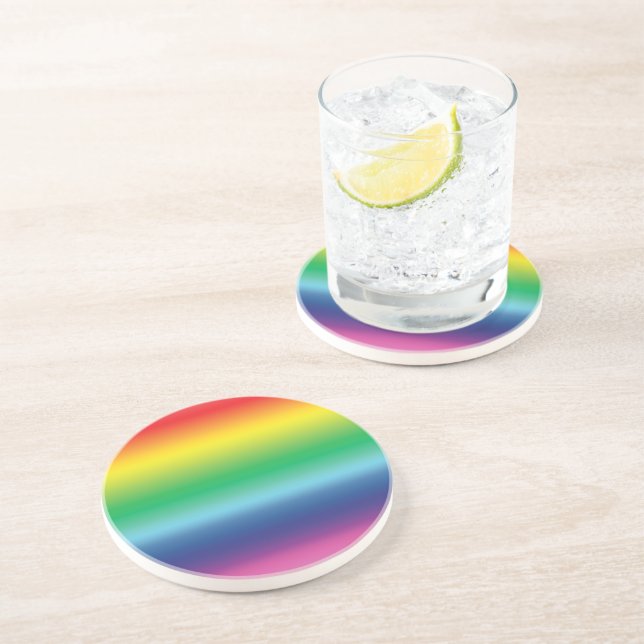 pride rainbow flag colour lgbt lgbtq coaster (Side)