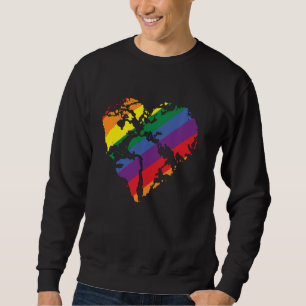 Pride Rainbow Flag Coloured World Map In The Shape Sweatshirt
