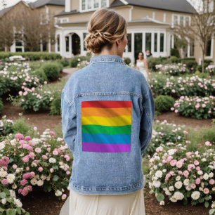 Pride Rainbow Flag Denim Jacket – LGBTQ+ Unisex 