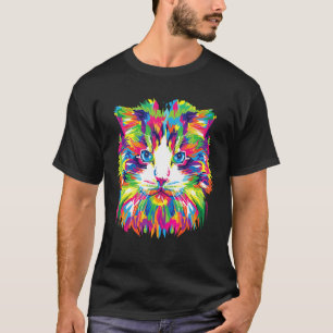 Pride Rainbow Flag Graphic Cat Human Rights Womens T-Shirt