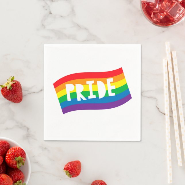 Pride Rainbow Flag Napkin (Insitu)