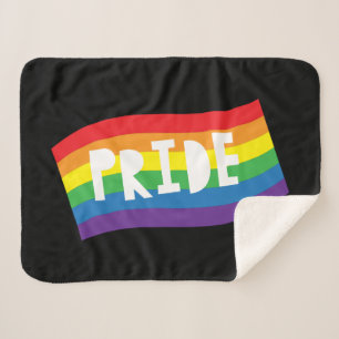 Pride Rainbow Flag Sherpa Blanket