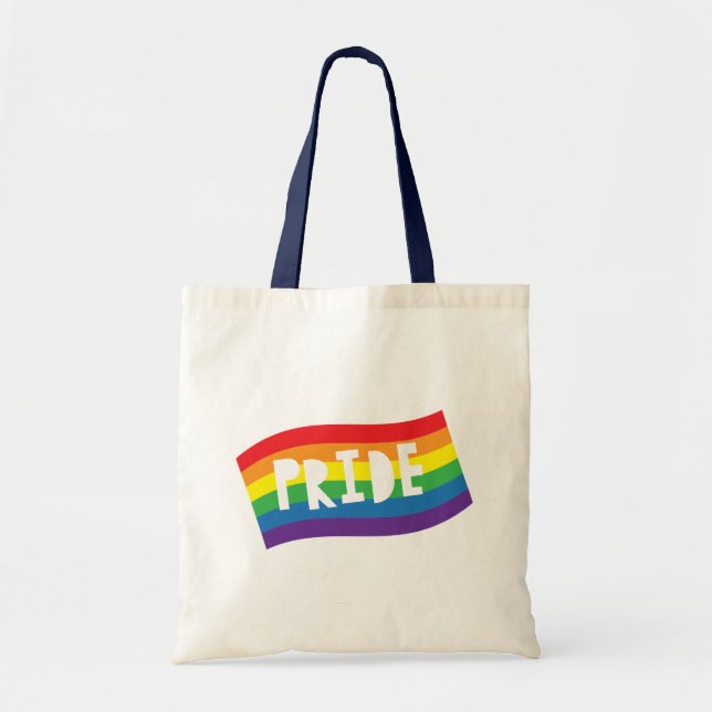 Pride Rainbow Flag Tote Bag (Front)