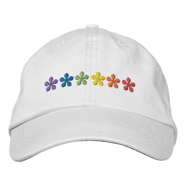 Pride rainbow flowers embroidered hat (Front)