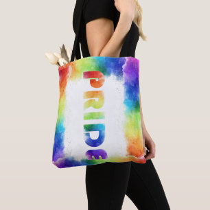 Pride Rainbow Front and Back Decorated Tote Bag