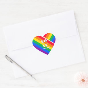 Pride Rainbow Heart  Button Sticker