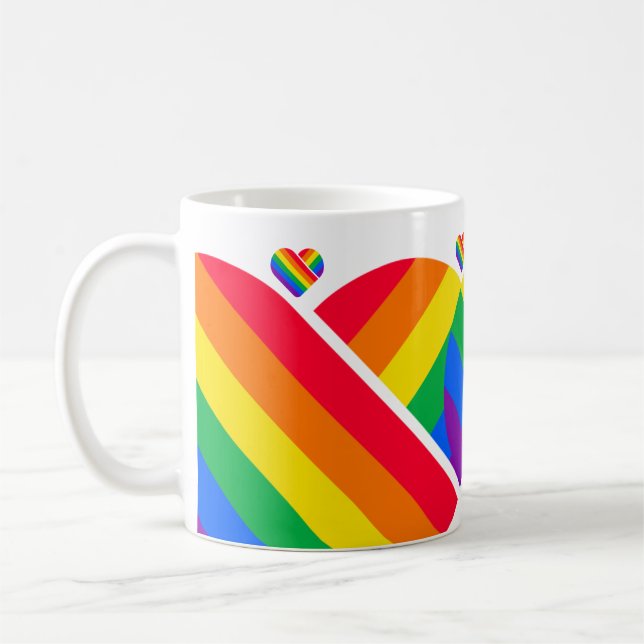 Pride Rainbow Heart  Coffee Mug (Left)