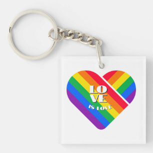 Pride Rainbow Heart   Key Ring