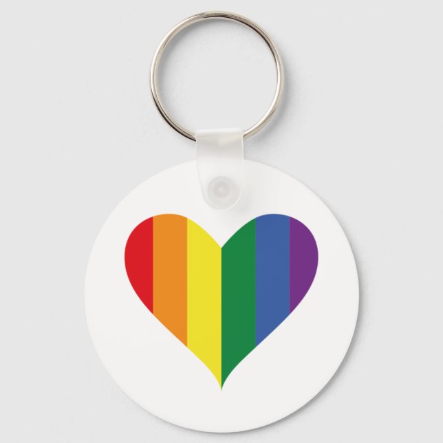 Pride Rainbow Heart Keychain (Front)