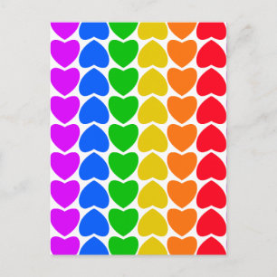 Pride Rainbow Heart Line Postcard