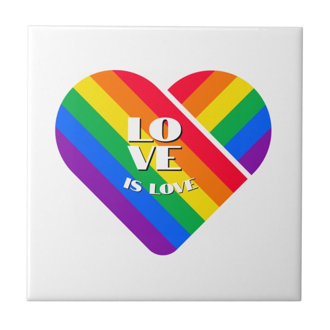 Pride Rainbow Heart   Tile (Front)