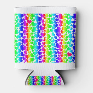 pride rainbow hearts can cooler