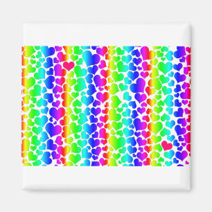 pride rainbow hearts magnet