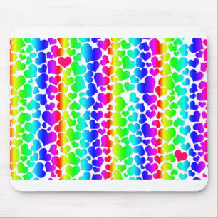 pride rainbow hearts mouse pad