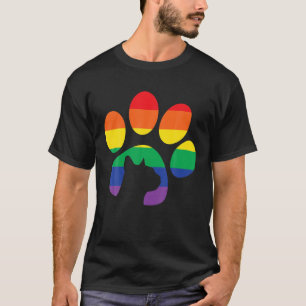 Pride Rainbow In A Cat Paw Print And Cat Silhouett T-Shirt