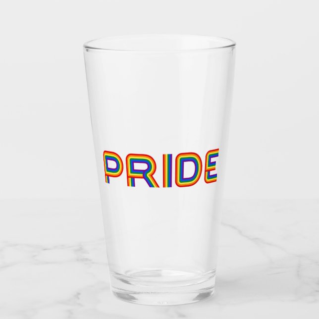 Pride | Rainbow Letters Glass (Front)